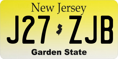 NJ license plate J27ZJB