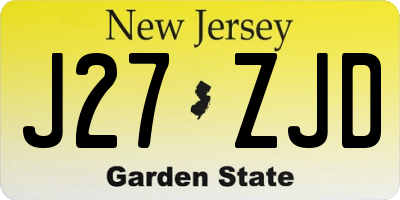 NJ license plate J27ZJD