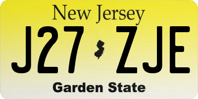 NJ license plate J27ZJE