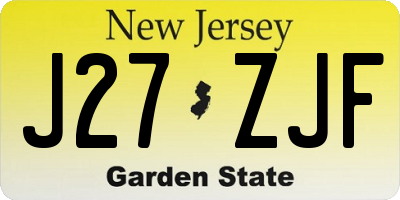 NJ license plate J27ZJF