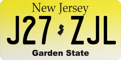 NJ license plate J27ZJL