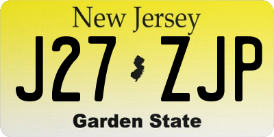 NJ license plate J27ZJP