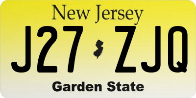 NJ license plate J27ZJQ