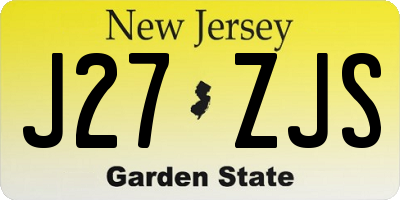 NJ license plate J27ZJS