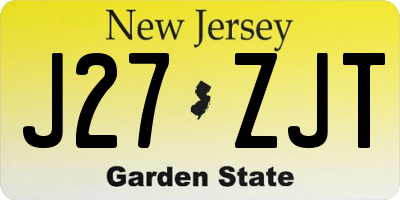 NJ license plate J27ZJT