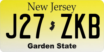 NJ license plate J27ZKB