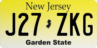 NJ license plate J27ZKG