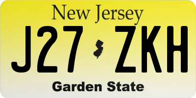 NJ license plate J27ZKH