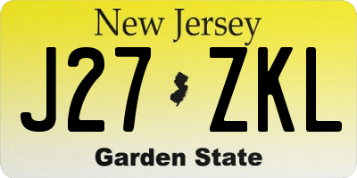 NJ license plate J27ZKL