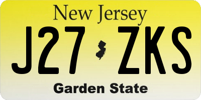 NJ license plate J27ZKS