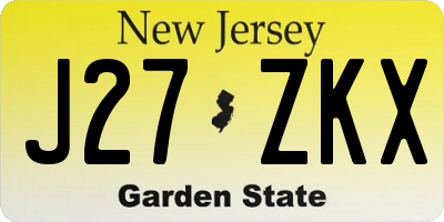 NJ license plate J27ZKX