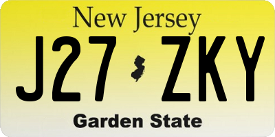 NJ license plate J27ZKY