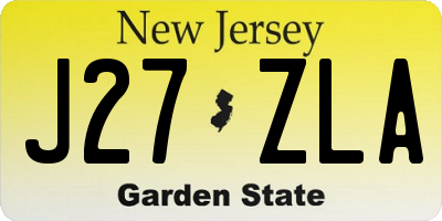 NJ license plate J27ZLA