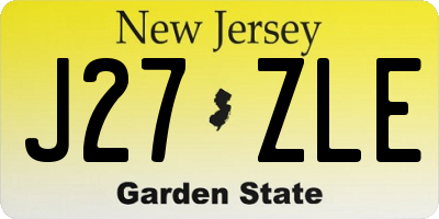 NJ license plate J27ZLE