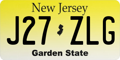 NJ license plate J27ZLG