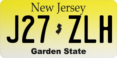 NJ license plate J27ZLH