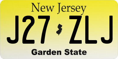 NJ license plate J27ZLJ