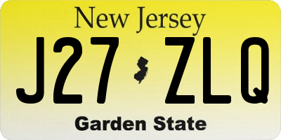 NJ license plate J27ZLQ