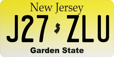 NJ license plate J27ZLU
