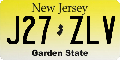 NJ license plate J27ZLV