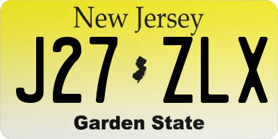 NJ license plate J27ZLX
