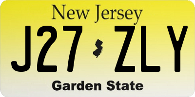 NJ license plate J27ZLY