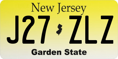 NJ license plate J27ZLZ