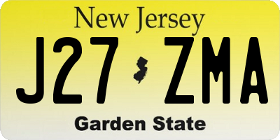 NJ license plate J27ZMA