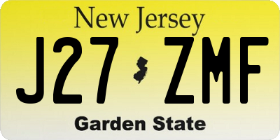 NJ license plate J27ZMF