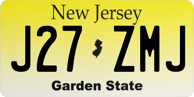 NJ license plate J27ZMJ