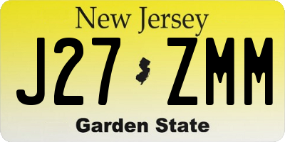 NJ license plate J27ZMM