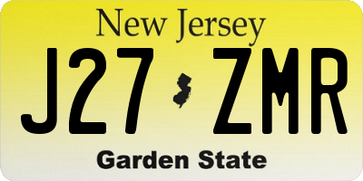 NJ license plate J27ZMR
