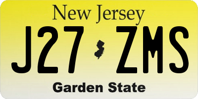 NJ license plate J27ZMS