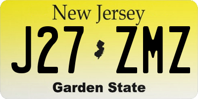 NJ license plate J27ZMZ