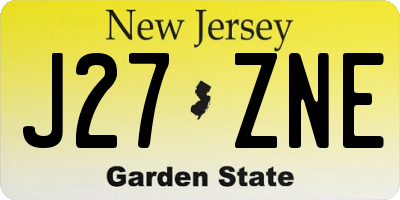 NJ license plate J27ZNE