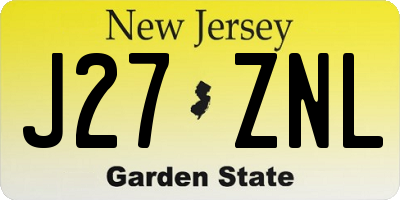 NJ license plate J27ZNL