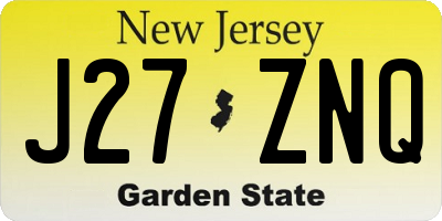 NJ license plate J27ZNQ
