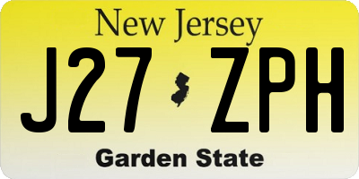 NJ license plate J27ZPH