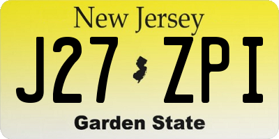 NJ license plate J27ZPI