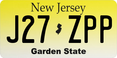 NJ license plate J27ZPP