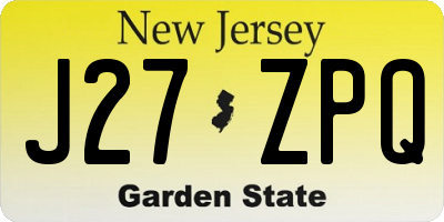 NJ license plate J27ZPQ