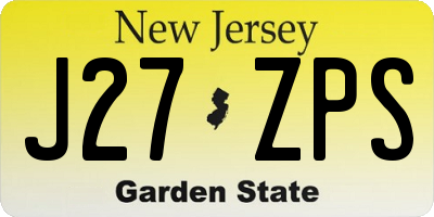NJ license plate J27ZPS