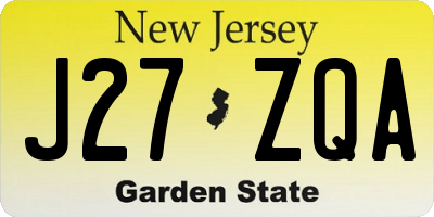 NJ license plate J27ZQA