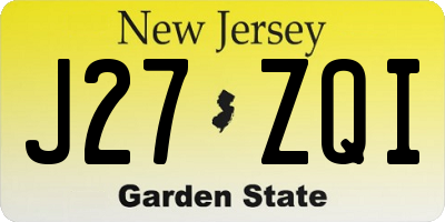 NJ license plate J27ZQI
