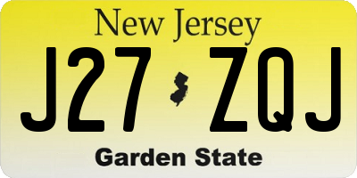 NJ license plate J27ZQJ