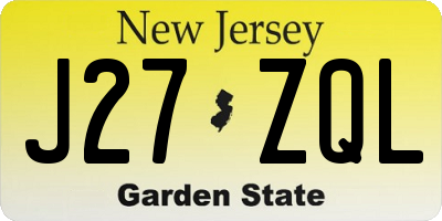 NJ license plate J27ZQL