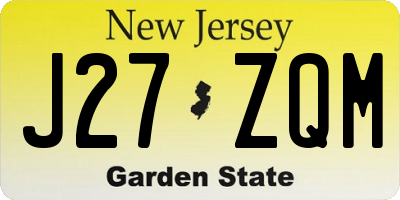 NJ license plate J27ZQM