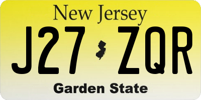 NJ license plate J27ZQR