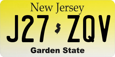 NJ license plate J27ZQV