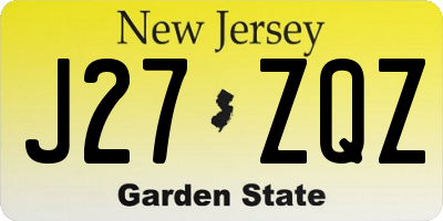 NJ license plate J27ZQZ